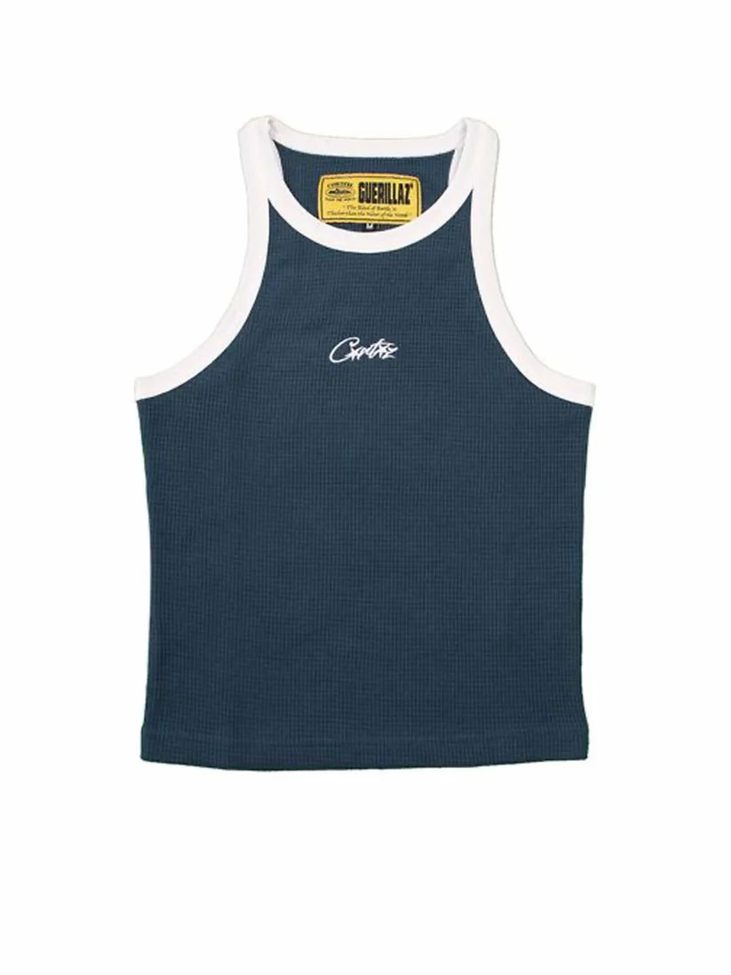 Corteiz Allstarz Contrast Tank Top - 'Navy'